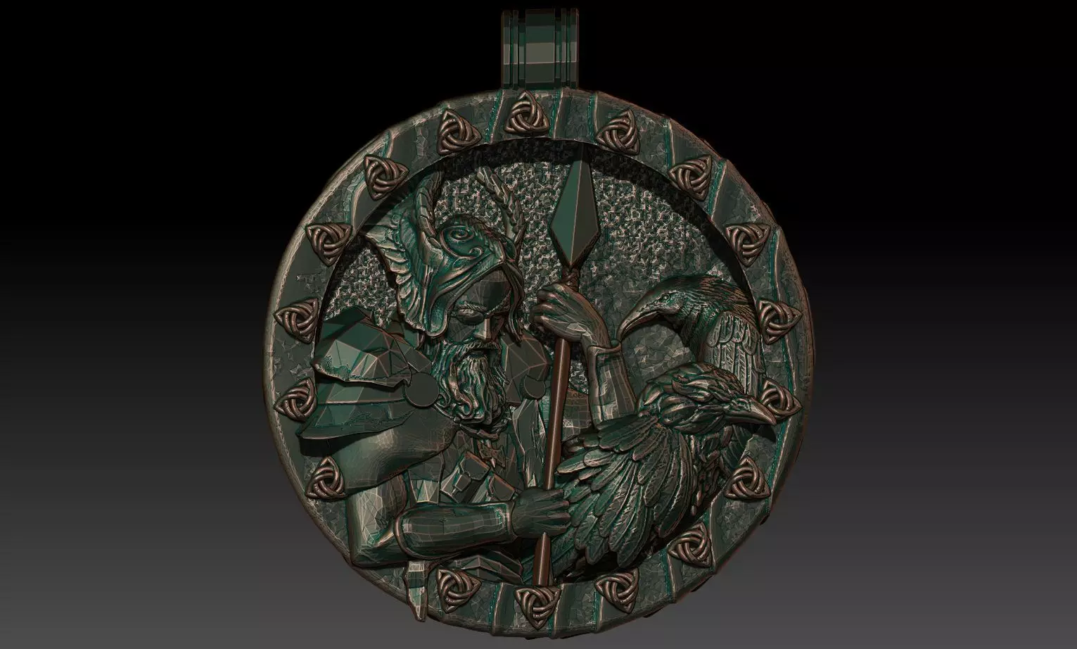 Odin pendant 3D print model_0