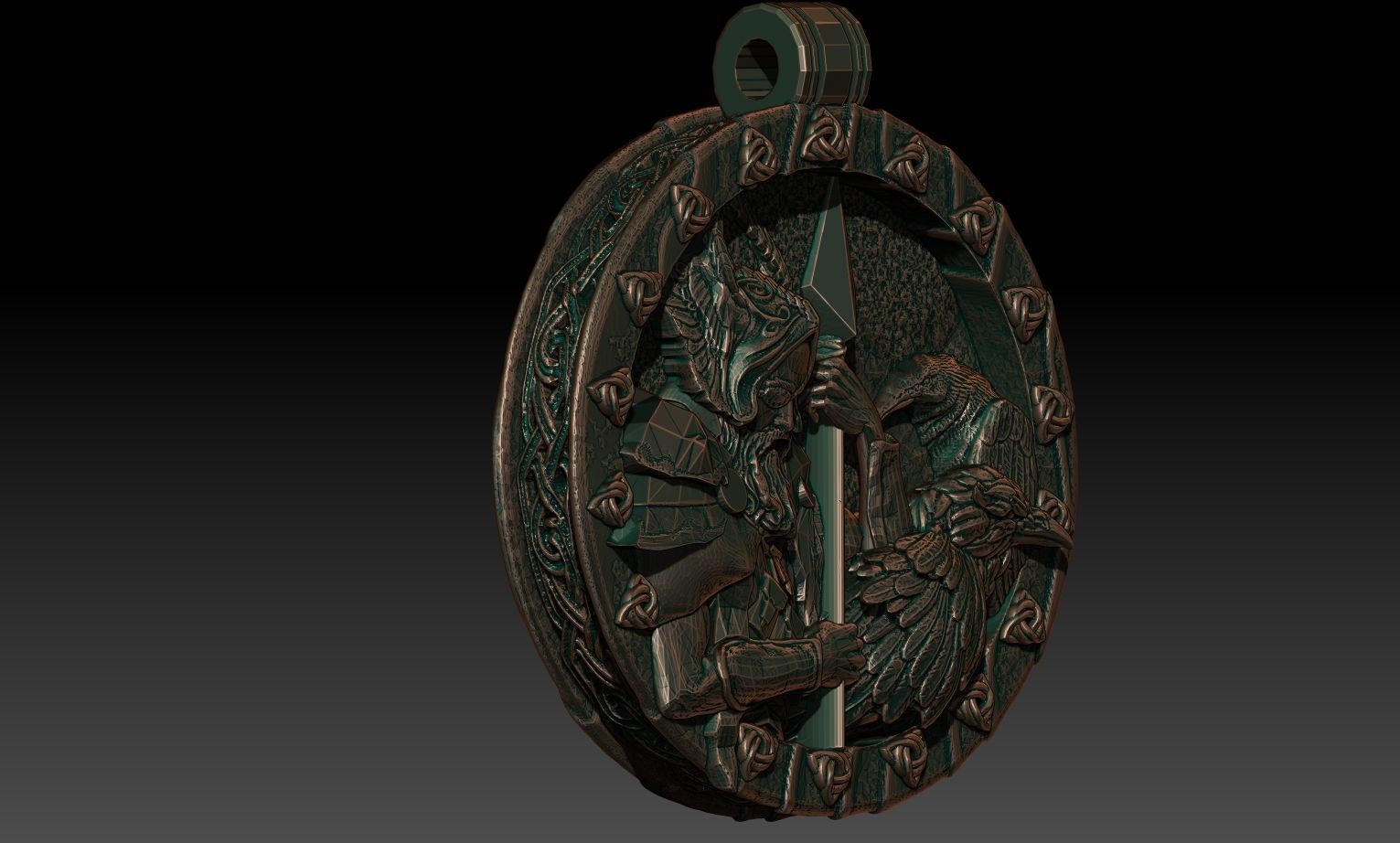 Odin pendant 3D print model_5