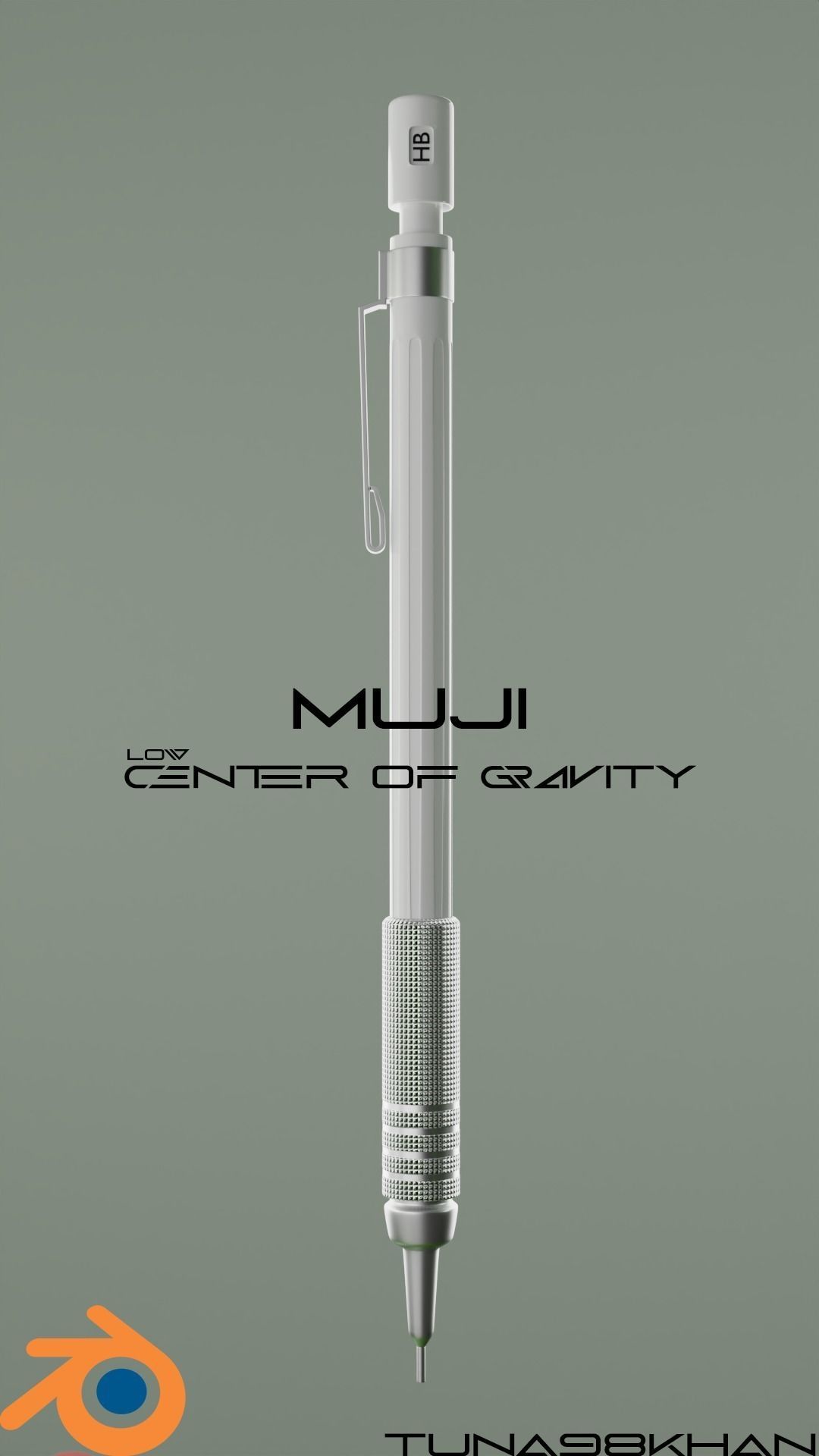 MUJI LOW CENTER OF GRAVITY PEN BLENDER MODELING free VR / AR / lowpoly