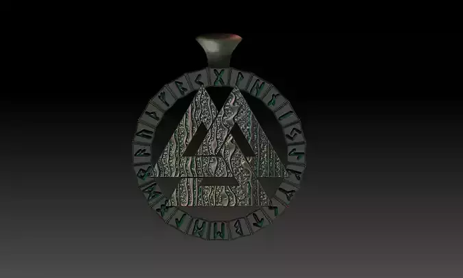 Valknut pendant 3D print model