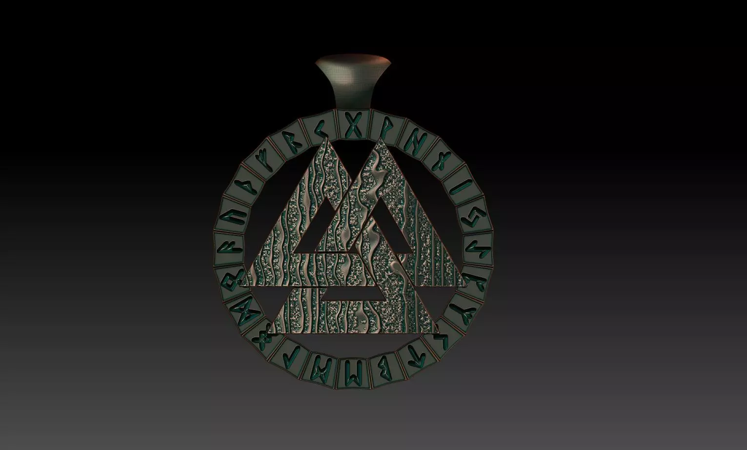 Valknut pendant 3D print model_0