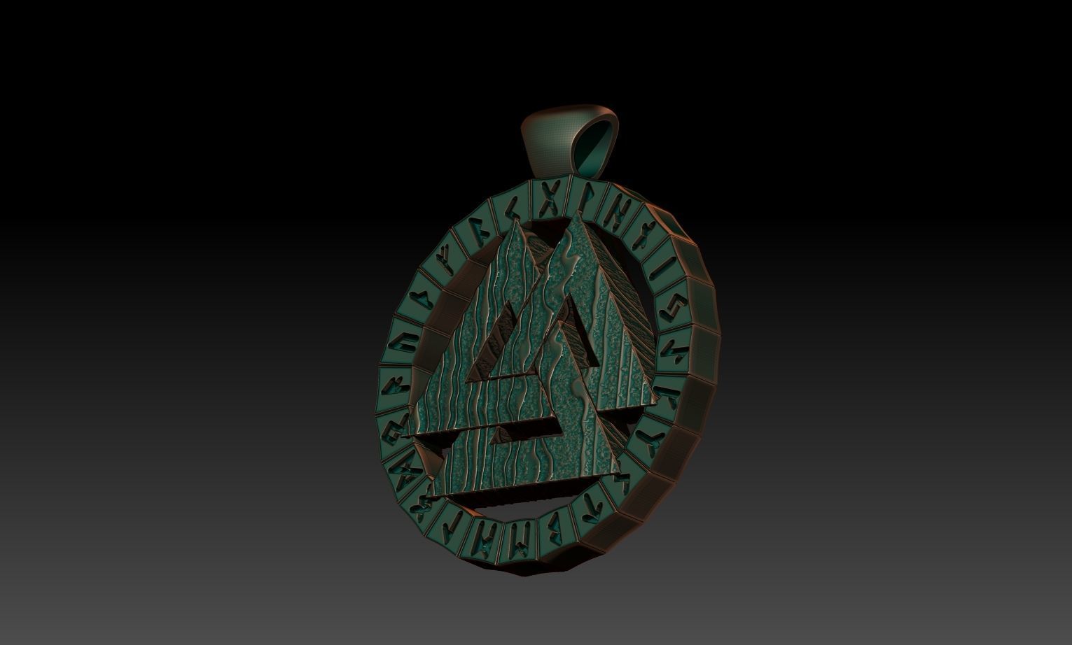Valknut pendant 3D print model_1