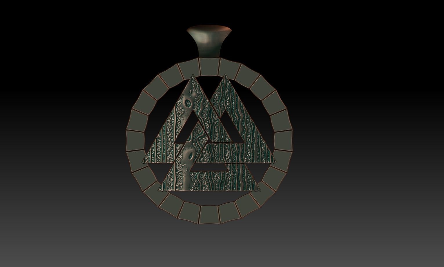 Valknut pendant 3D print model_2