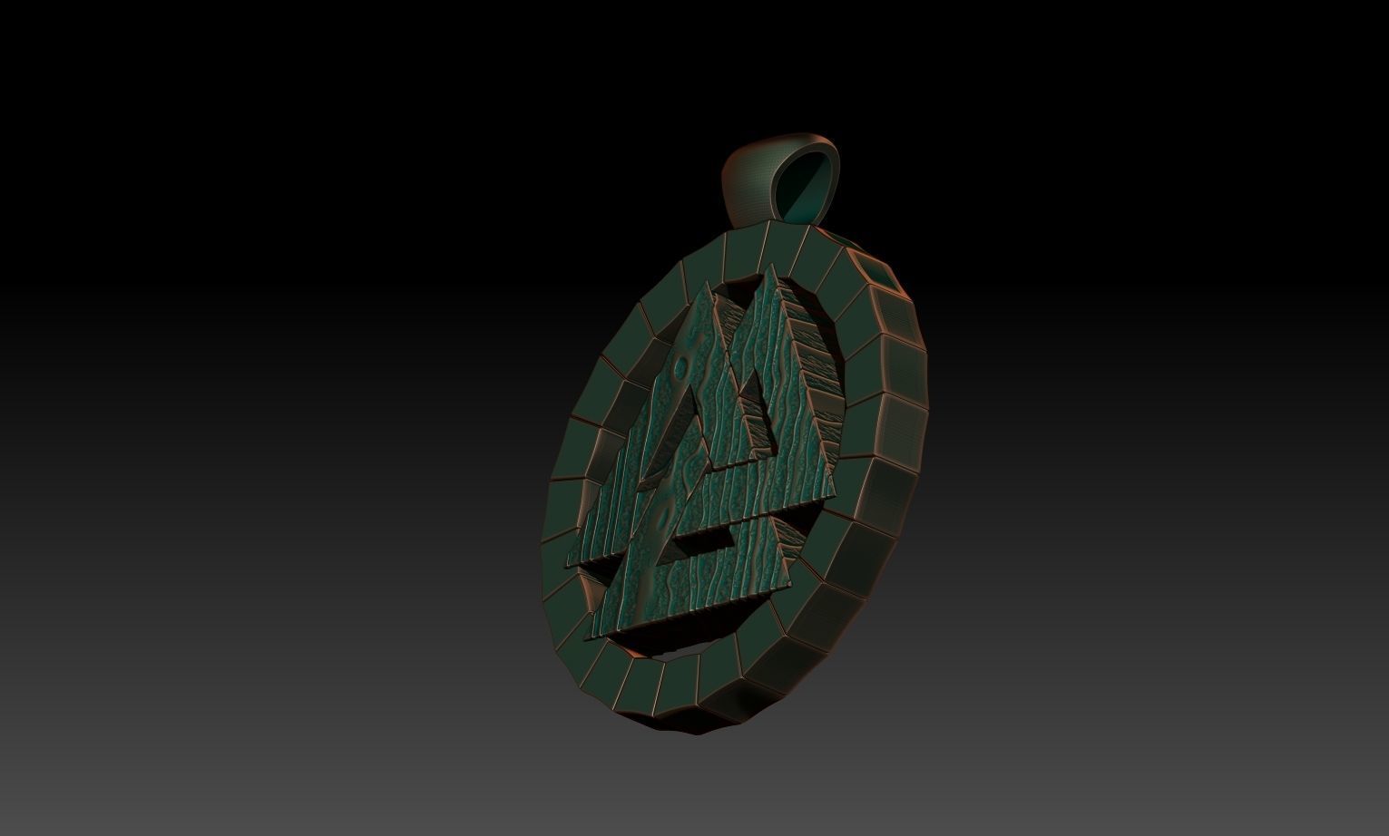 Valknut pendant 3D print model_3