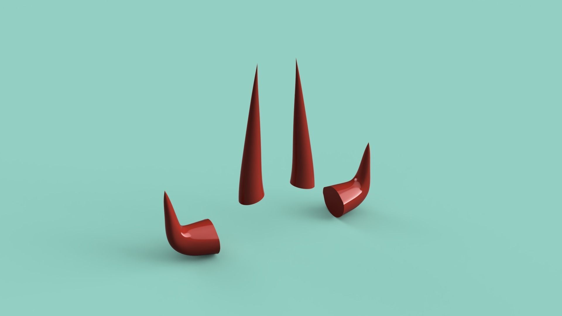  Power horns - 2 sets 3D print model_2