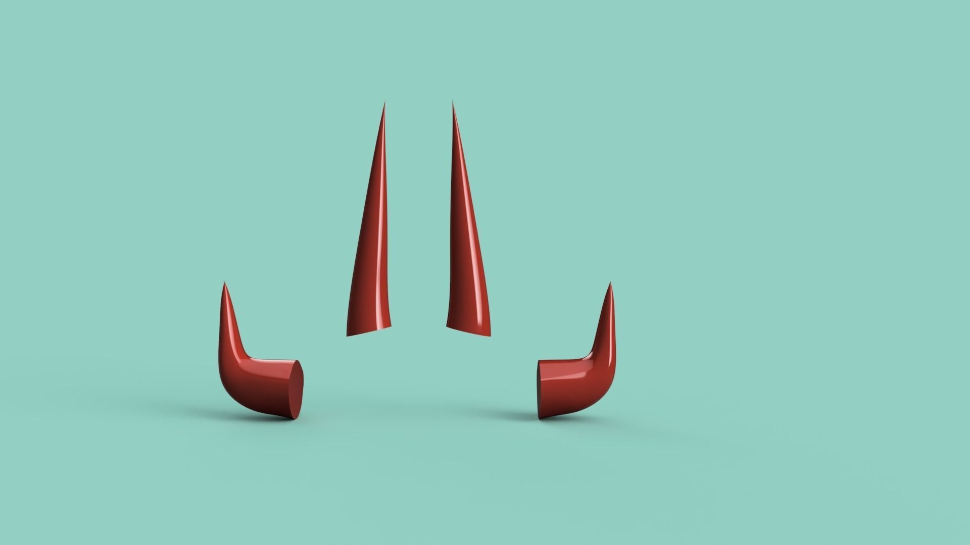  Power horns - 2 sets 3D print model_3