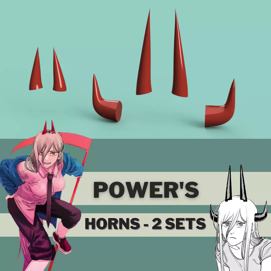  Power horns - 2 sets 3D print model_0