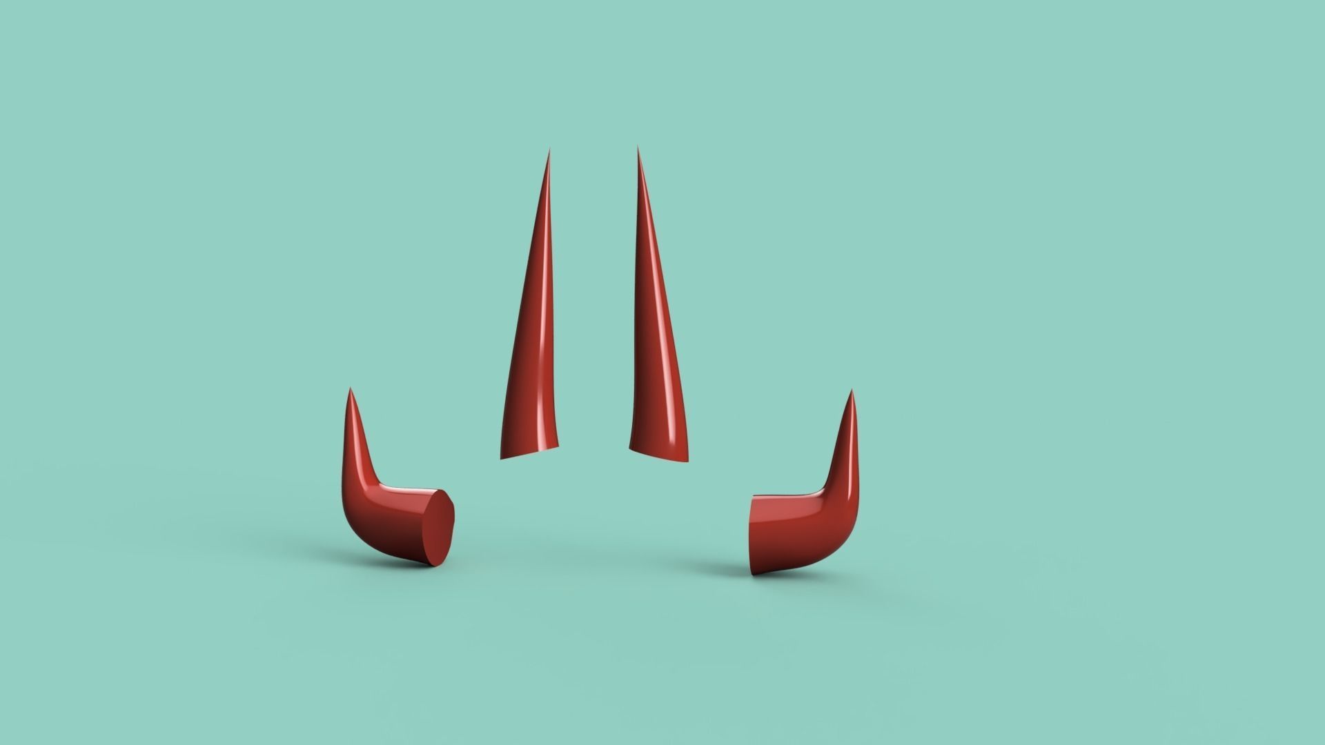  Power horns - 2 sets 3D print model_4