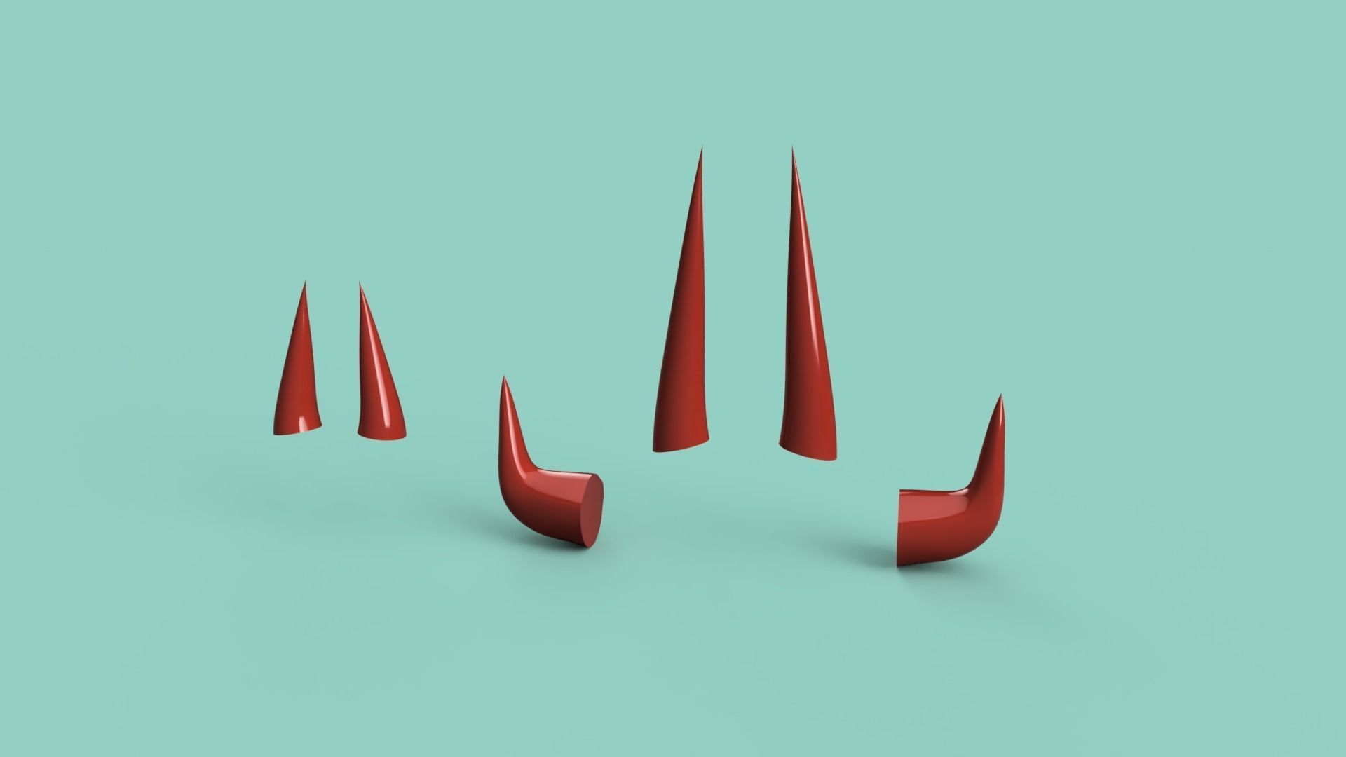  Power horns - 2 sets 3D print model_1