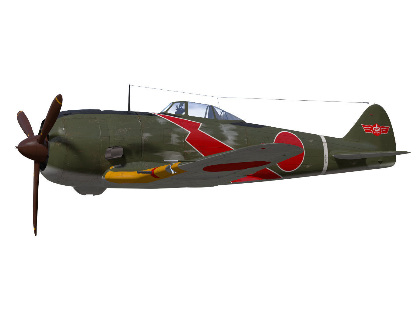 Nakajima Ki44 Tojo type II Otsu 3D model_2
