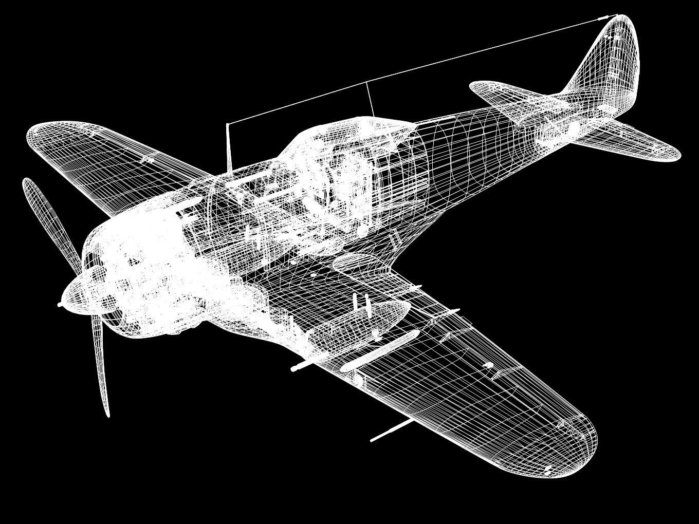 Nakajima Ki44 Tojo type II Otsu 3D model_13