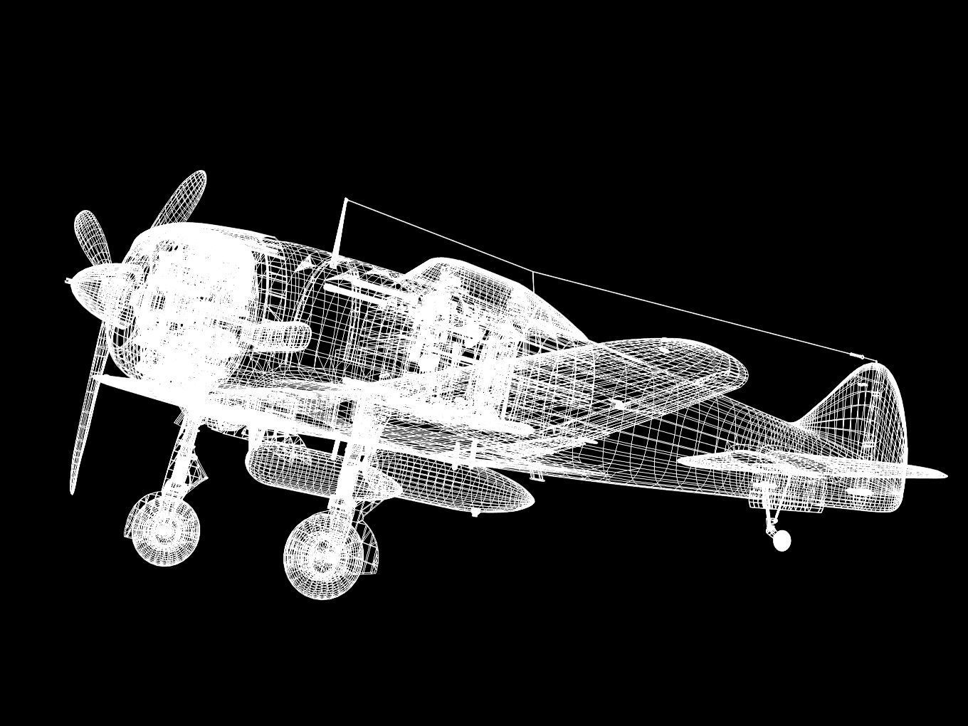 Nakajima Ki44 Tojo type II Otsu 3D model_14