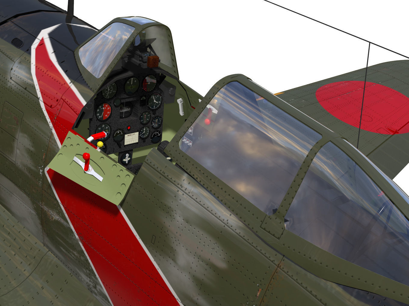 Nakajima Ki44 Tojo type II Otsu 3D model_6