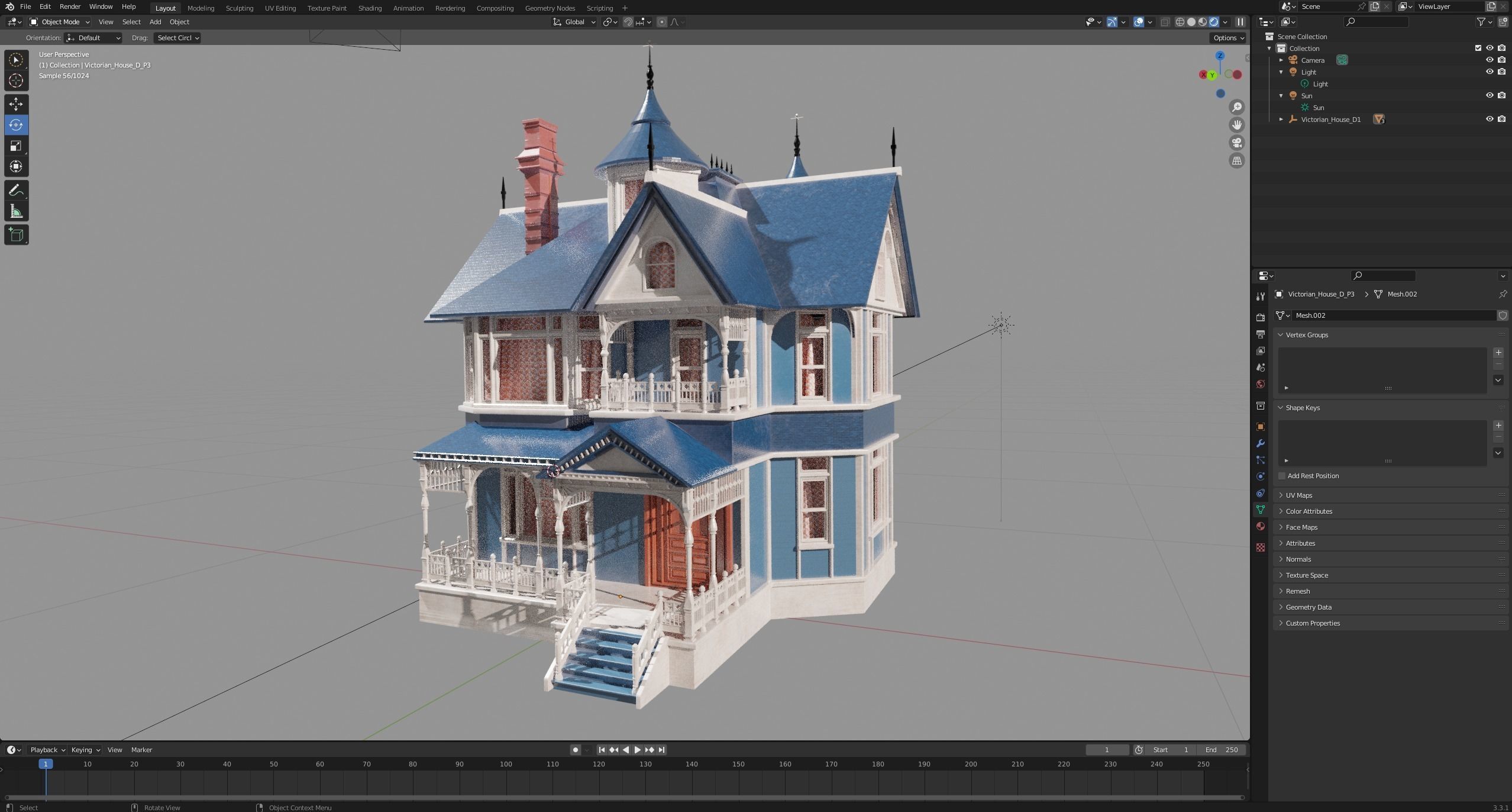 Victorian House 3D model_13