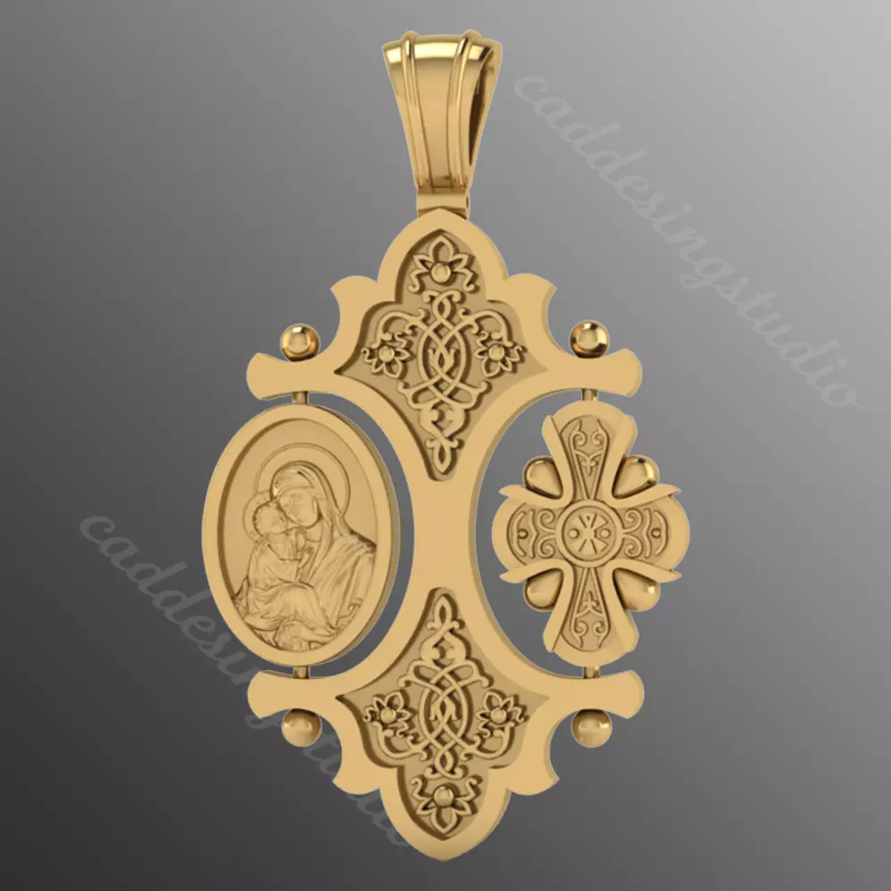 Pendant cross bi1 3D print model_0