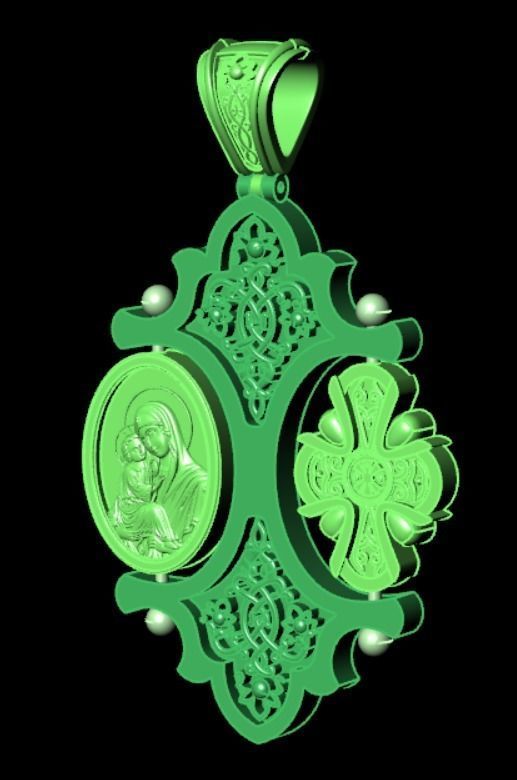 Pendant cross bi1 3D print model_10
