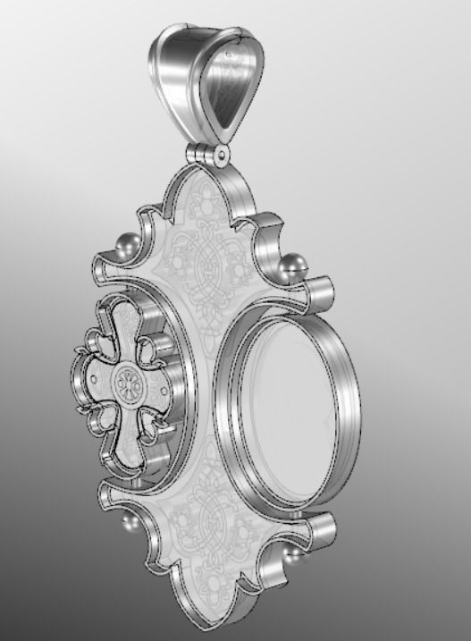 Pendant cross bi1 3D print model_12