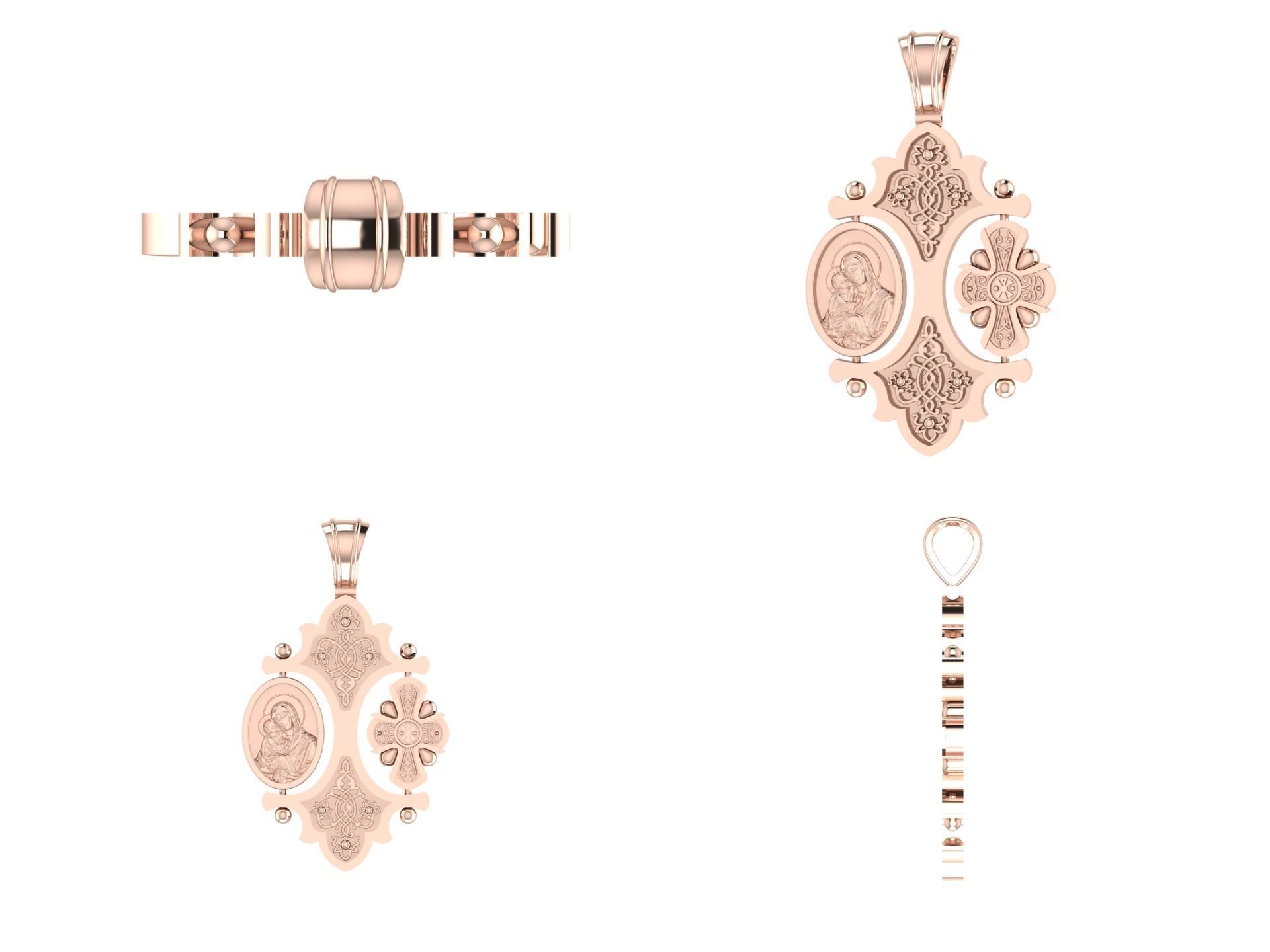 Pendant cross bi1 3D print model_5