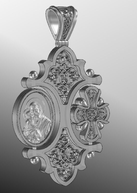 Pendant cross bi1 3D print model_15