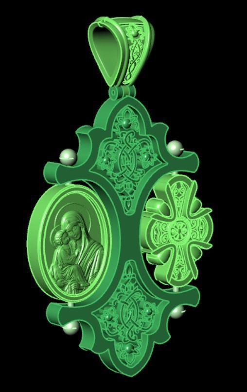 Pendant cross bi1 3D print model_8
