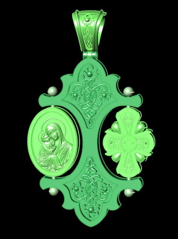 Pendant cross bi1 3D print model_9