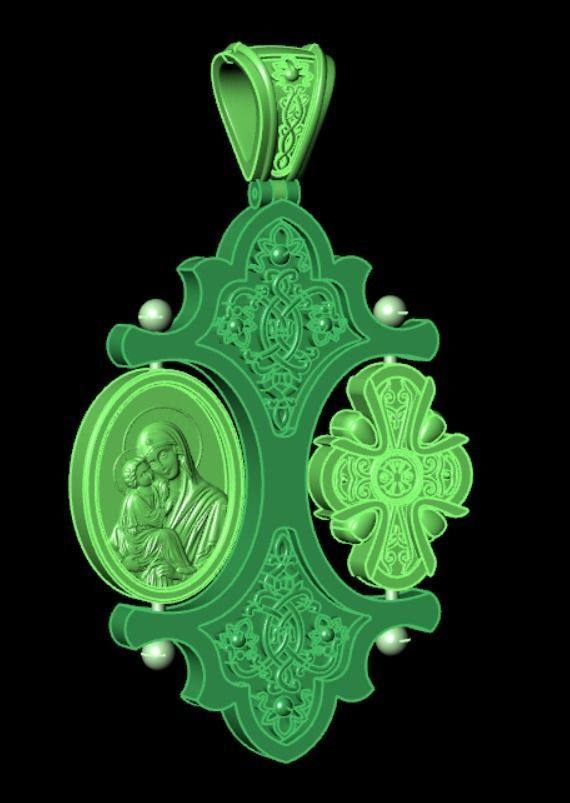 Pendant cross bi1 3D print model_11