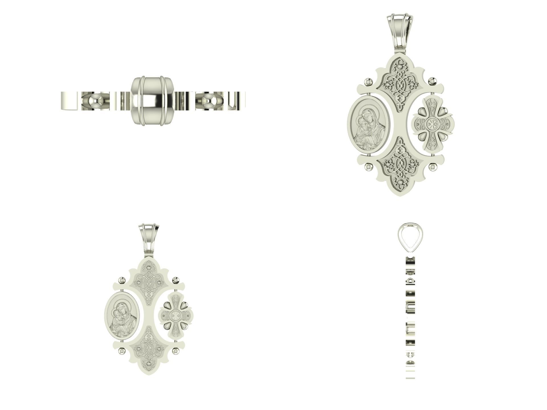 Pendant cross bi1 3D print model_4