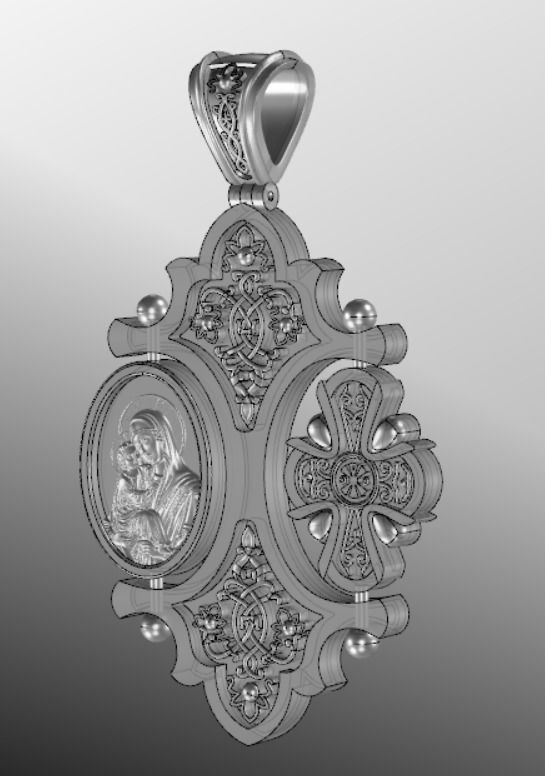 Pendant cross bi1 3D print model_14