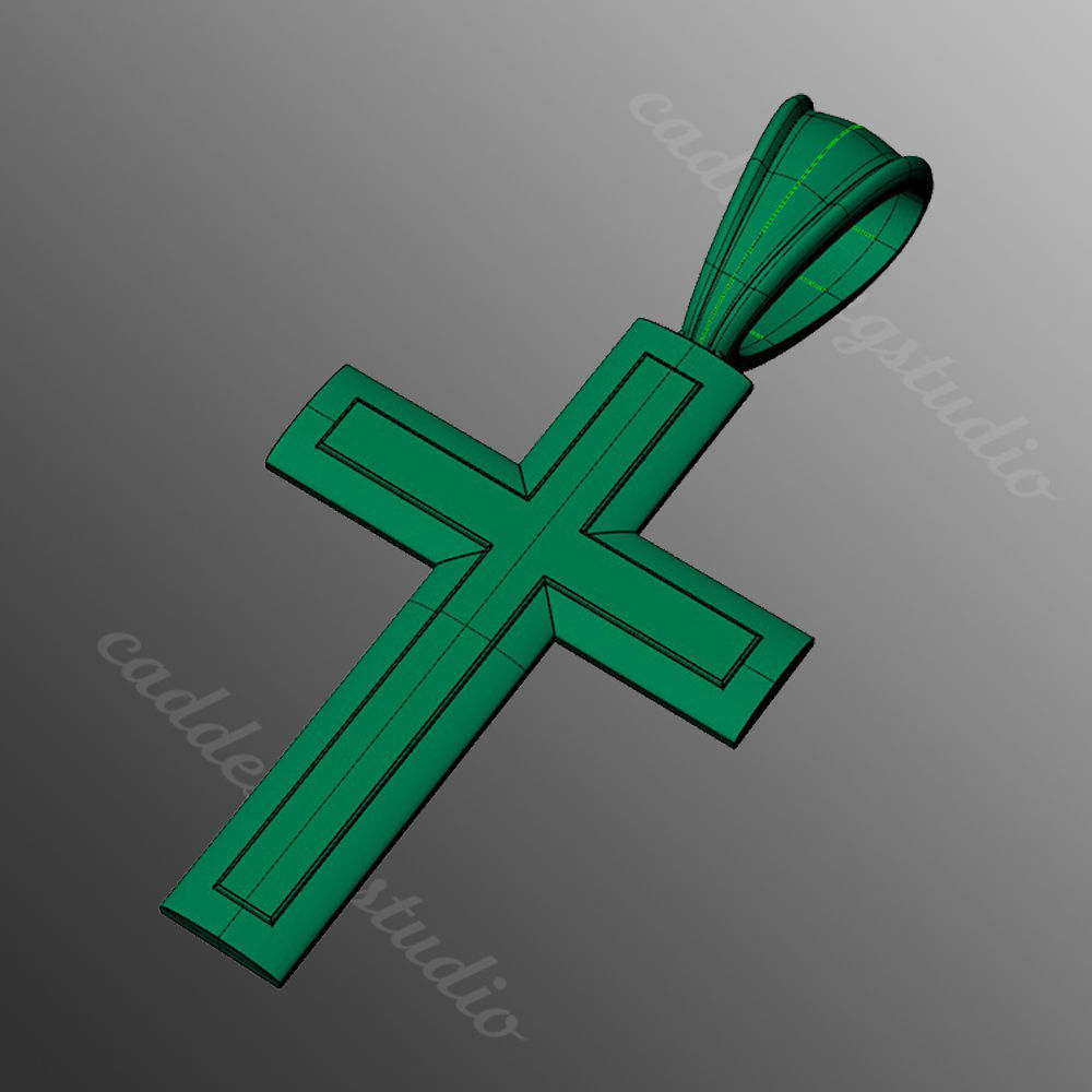 Pendant cross bi2 3D print model_2
