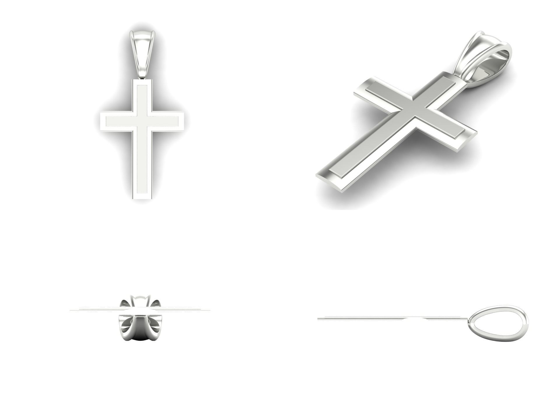 Pendant cross bi2 3D print model_4