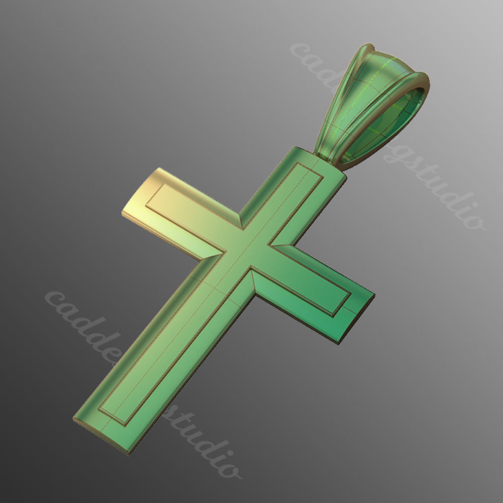 Pendant cross bi2 3D print model_1