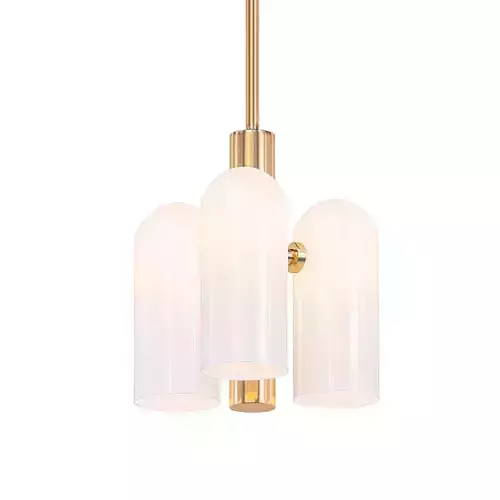 Odyssey 3 three - light brass pendant with glass shades