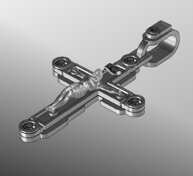 Pendant cross od66 3D print model_16