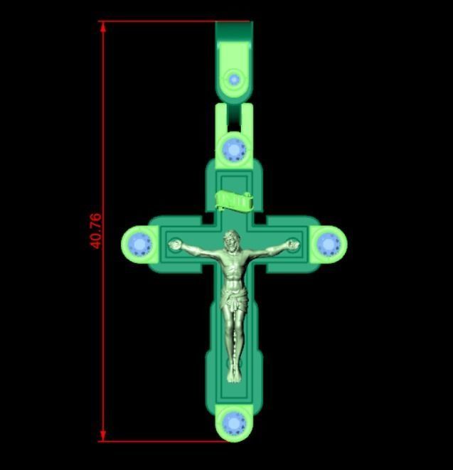 Pendant cross od66 3D print model_7
