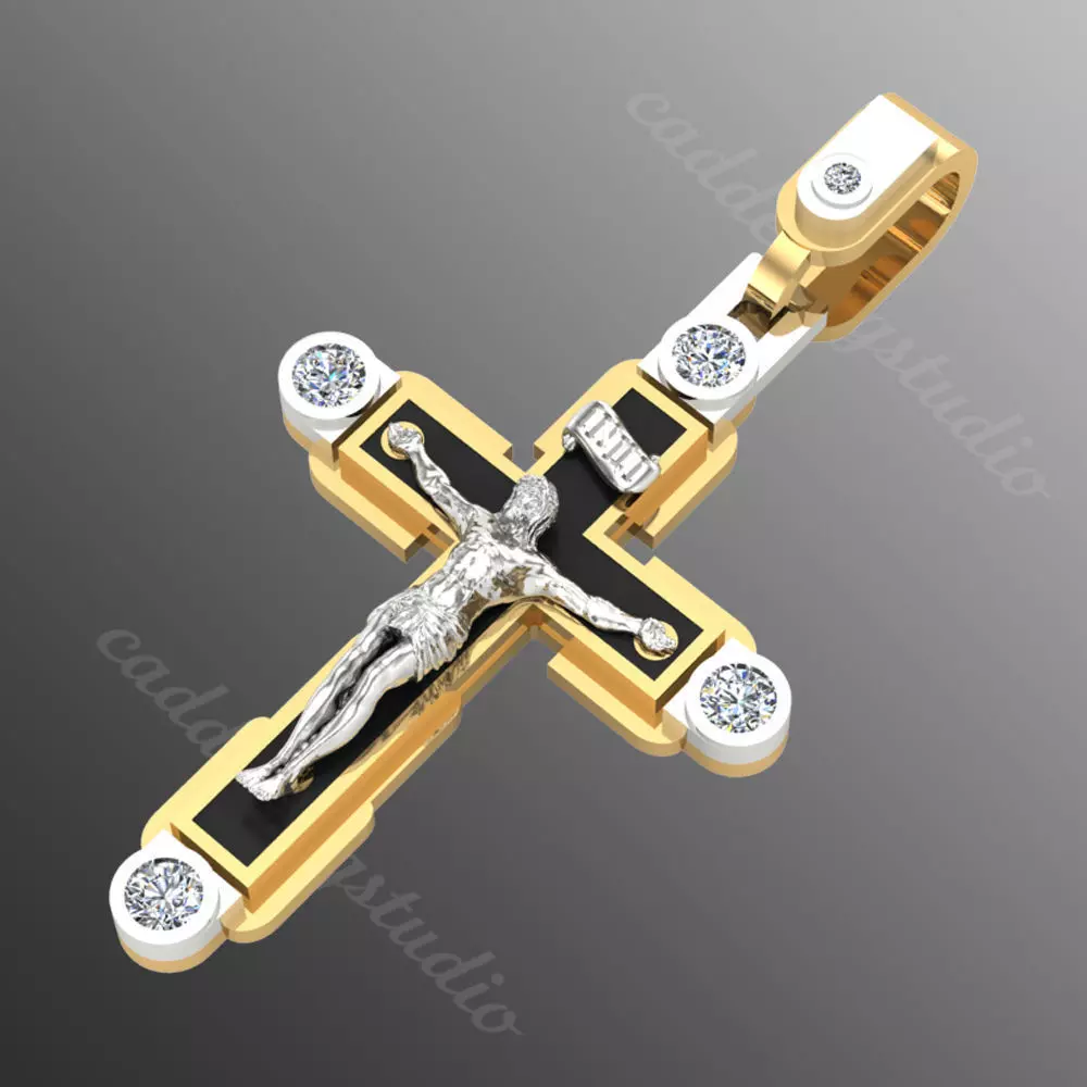 Pendant cross od66 3D print model_0