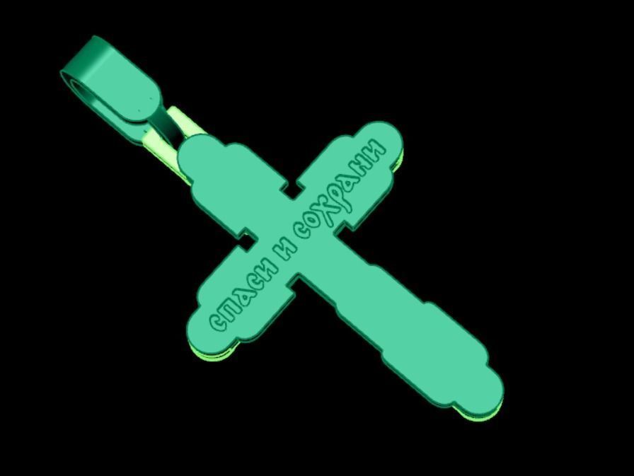 Pendant cross od66 3D print model_8
