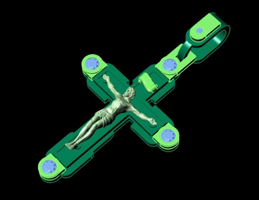 Pendant cross od66 3D print model_11