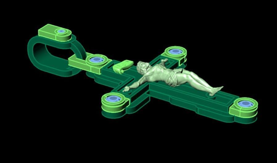 Pendant cross od66 3D print model_10