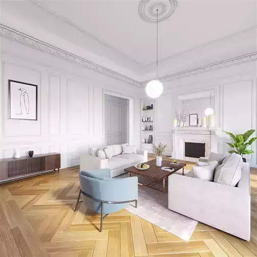 Classic Living Room Interior scene 3D model