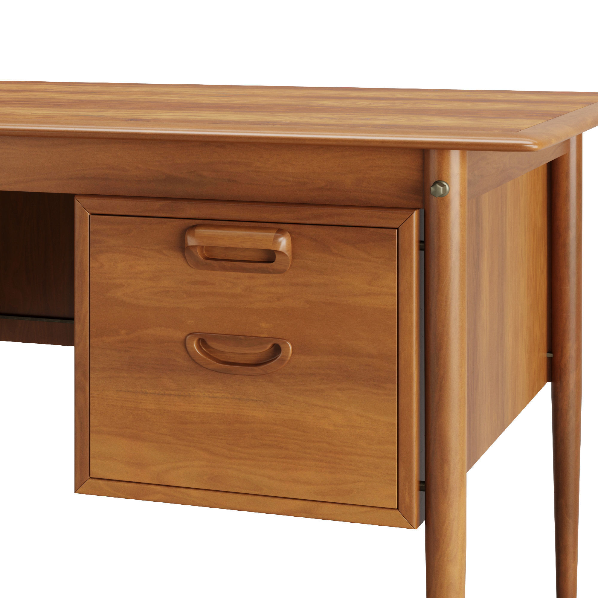 Danish Walnut Desk 1960s 3D model_1