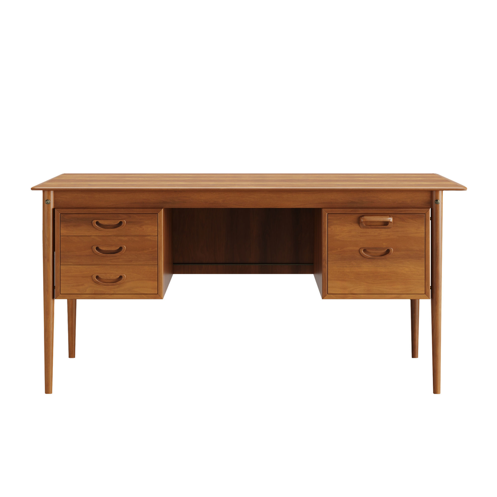Danish Walnut Desk 1960s 3D model_3