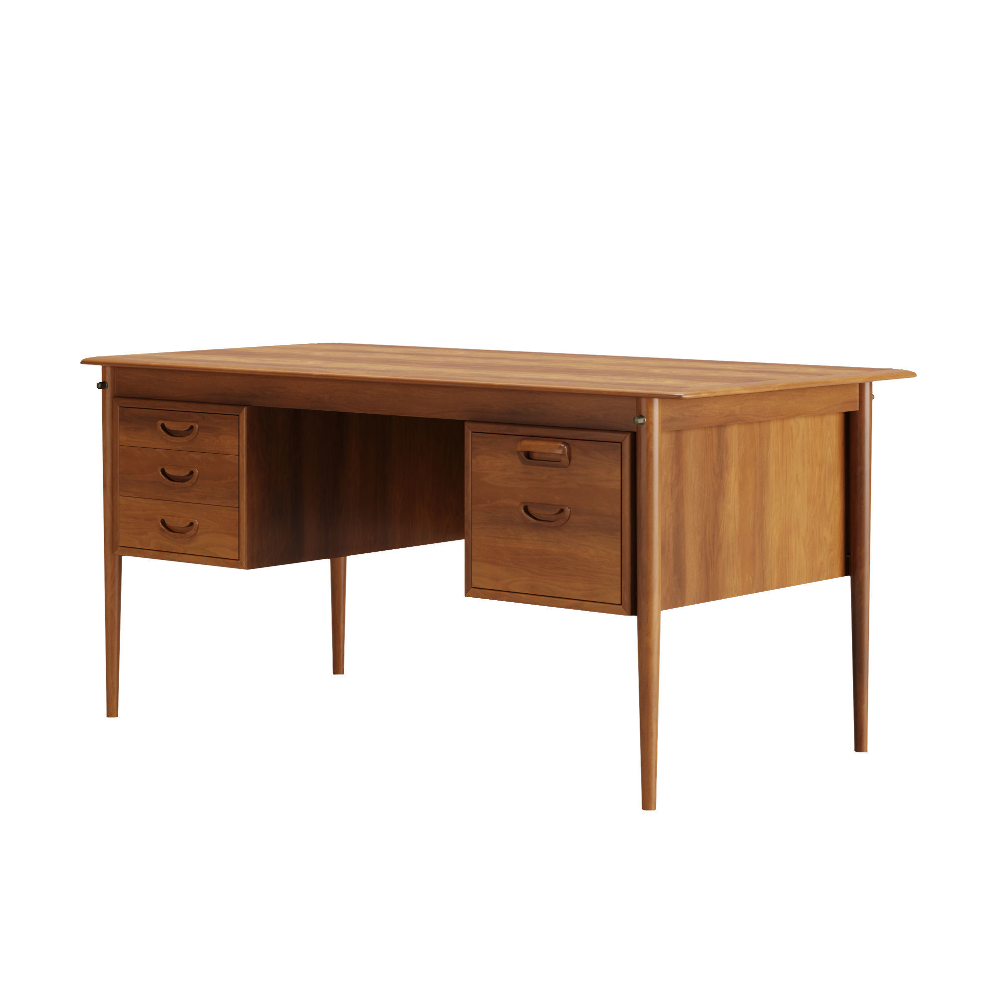 Danish Walnut Desk 1960s 3D model_4