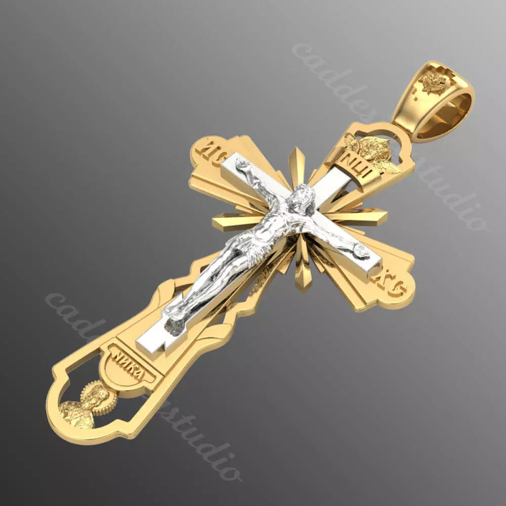 Pendant cross od60 3D print model_0