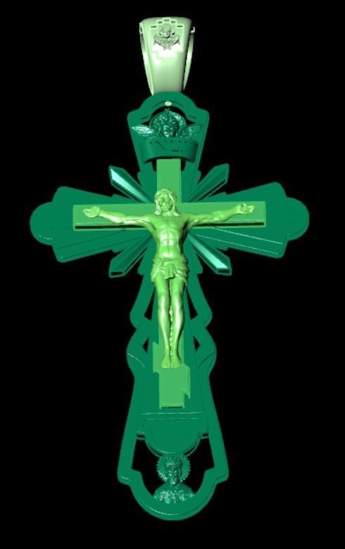 Pendant cross od60 3D print model_11