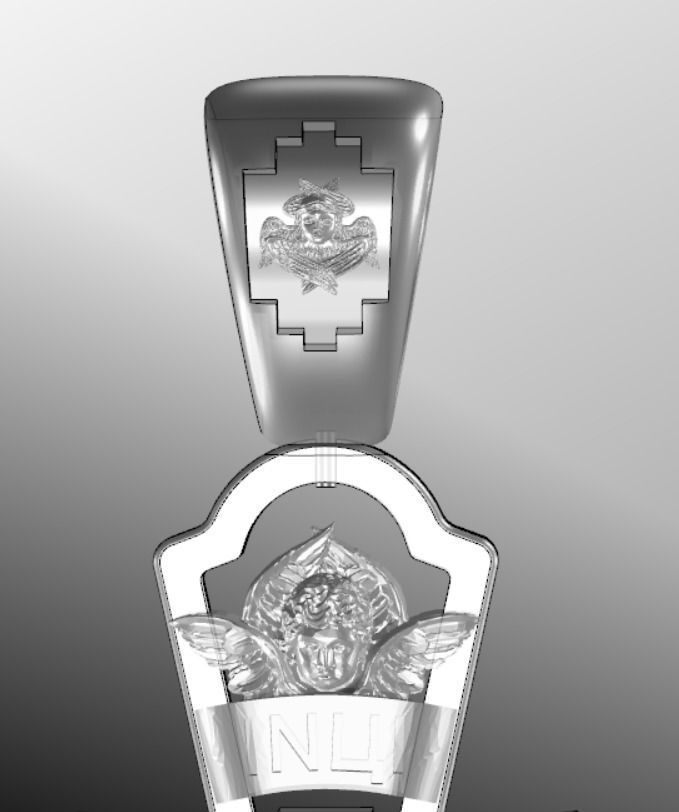 Pendant cross od60 3D print model_14