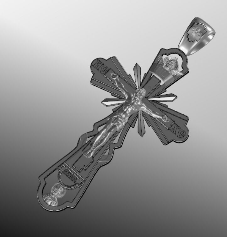 Pendant cross od60 3D print model_13