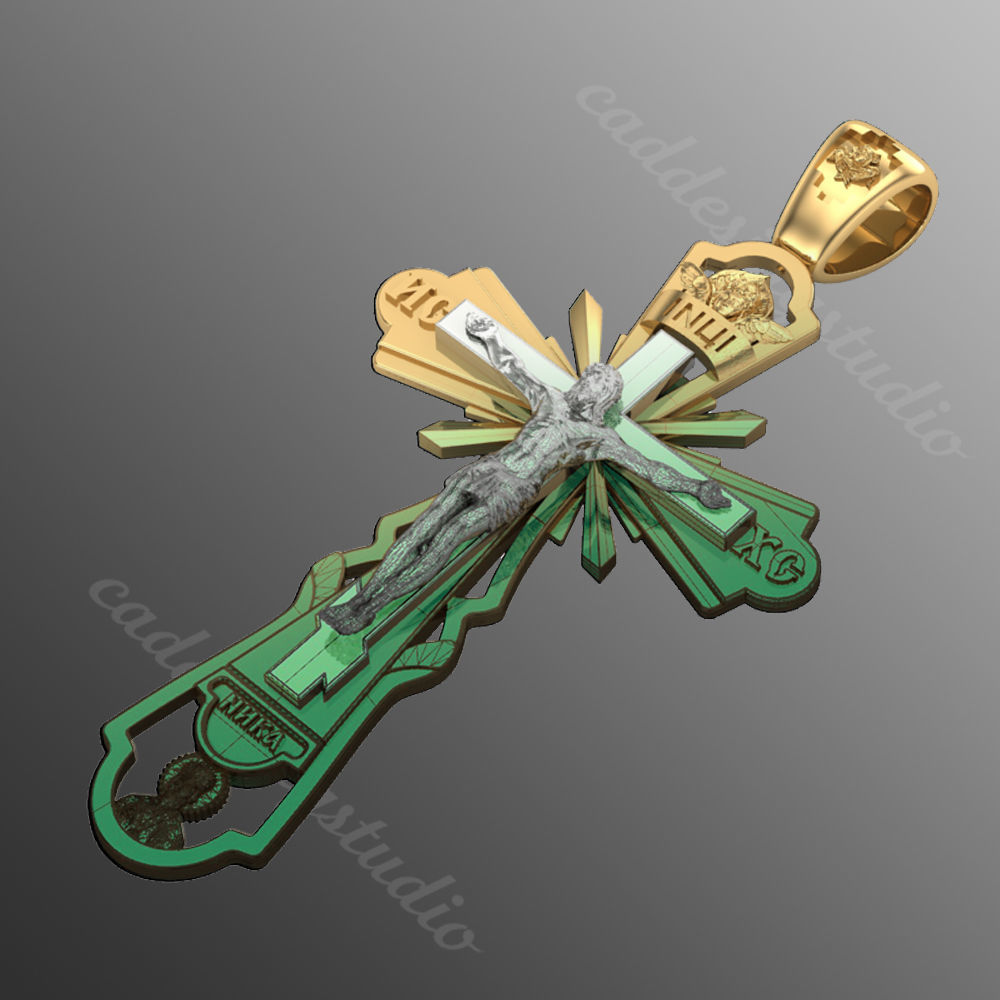 Pendant cross od60 3D print model_1