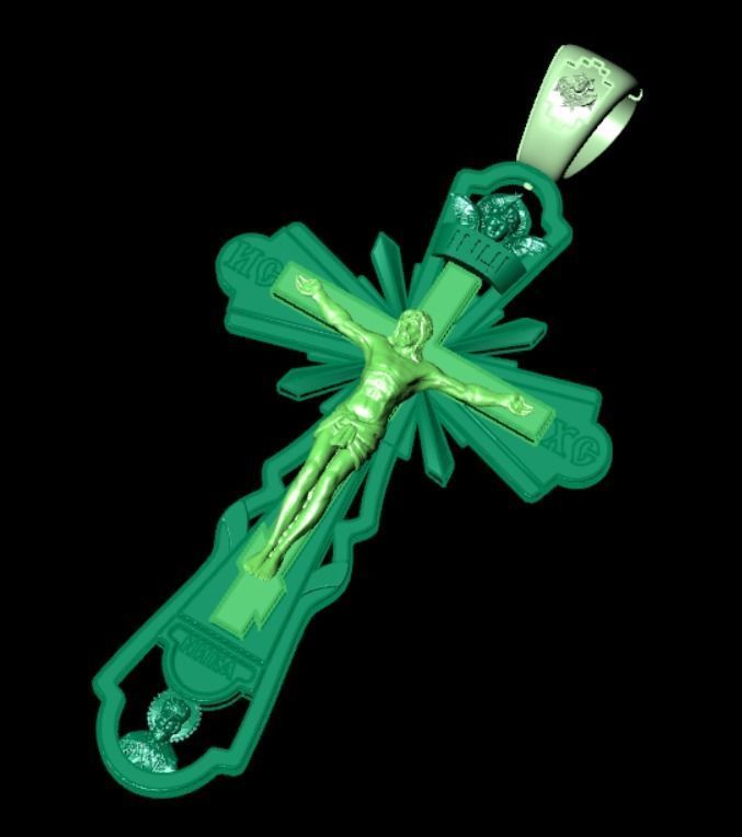 Pendant cross od60 3D print model_9