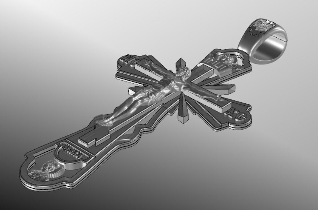 Pendant cross od60 3D print model_15