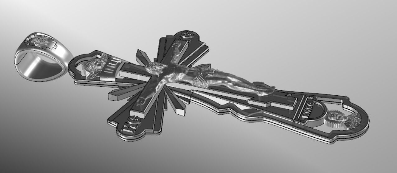 Pendant cross od60 3D print model_18
